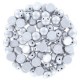 Czech 2-hole Cabochon beads 6mm Aluminium Silver